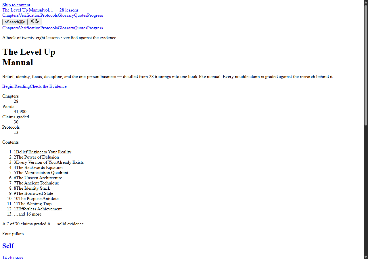 Home page before the declutter